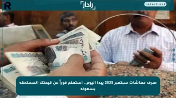 صرف معاشات سبتمبر 2025 يبدأ اليوم.. استعلم فوراً عن قيمتك المستحقة بسهولة